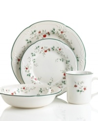 Of the many holiday traditions, Winterberry place settings are one of the most beloved of all. Set a timelessly elegant, festive table with these pieces decorated with raised, hand-painted holly leaves, bright red berries and scalloped details. From Pfaltzgraff's holiday collection of dinnerware and dishes.