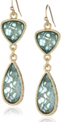 1928 Jewelry Aqua Verde Gold-Tone Light Aqua Drop Earrings