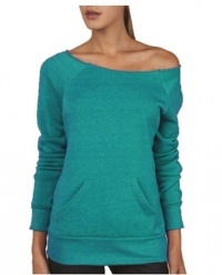 Ladies Eco Fleece Sweatshirt, Teal Medium