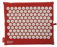 Saffron Red Hemp Travel-Sized Acupressure Massage Mat with carry-bag