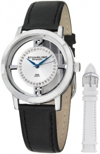 Stuhrling Original Women's 388L2.SET.01 Winchester Tiara Stainless Steel and Swarovski Crystal Watch with Additional Leather Strap