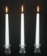 White Taper Candles 8 Inche Burns 7 Hours - 1 Box of 36