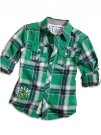 GUESS Kids Boys Little Boy Hartford Plaid Shirt, PLAID (4)