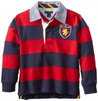 Tommy Hilfiger Boys 2-7 Long Sleeve Yale Rugby, Swim Navy, 04 Regular