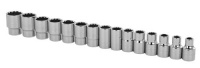 Stanley 89-339 1/2-Inch Drive 12-Point Professional Grade Metric Socket Set, 15-Piece