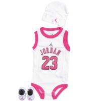 Michael Jordan 3-Piece Infant Set Size 0-6 Months In Pink and White