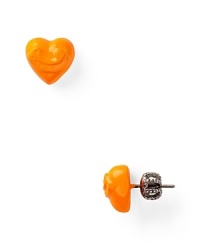 Fall for Juicy Couture's on-trend love tokens. In notice-me neon these heart-shaped studs march to a bold beat.