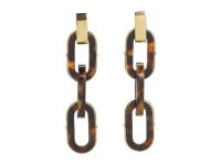 Michael Kors Tortoise Jet Set Interlocking Link Drop Earrings