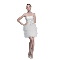 WitBuy Simple Strapless Above Knee Length Wedding Dress