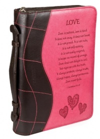 Pink Love Medium Bible / Book Cover - 1 Corinthians 13:4-8