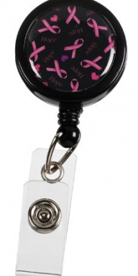 Prestige Medical S13-prb Retractable I.D. Tag, Pink Ribbon Black