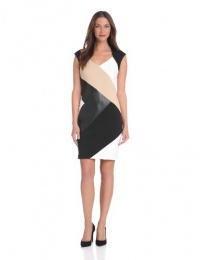 Calvin Klein Women's Cap Sleeve Colorblock Sheath Dress