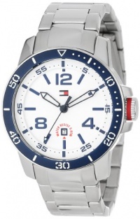 Tommy Hilfiger 1790846 Sport Stainless Steel Watch with Blue Bezel Watch