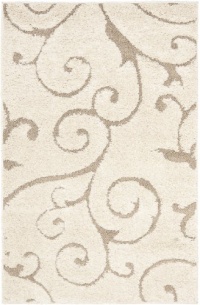 Safavieh Florida Shag Collection SG455-1113 Cream and Beige Shag Area Rug, 4-Feet by 6-Feet