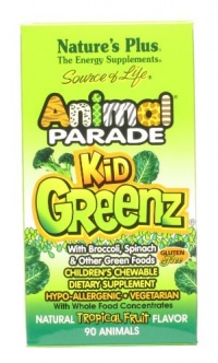 Nature's Plus - Animal Parade Kid Greenz, 250 mg, 90 chewable tablets