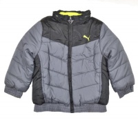 Puma - Kids Boys 2-7 Toddler Boy Chevron Puffer Jacket, Iron Gate Gray, 2T