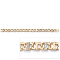 Men's 1.19 TCW Round Cubic Zirconia 14k Yellow Gold-Plated Mariner-Link Bracelet 8