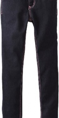 Almost Famous Girls 7-16 Skinny Jeggings with Pink Stitch