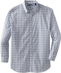 Perry Ellis Men's Long Sleeve Solid Plaid Woven