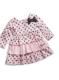 GUESS Kids Girls Newborn Girl Tiered Dress & Bloomers Set (0-9M), LIGHT PINK (6/9M)