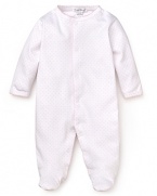 Crafted in the softest cotton fabric, Kissy Kissy's polka dot footie provides the coziest comfort for your newborn.