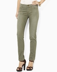 Rendered in a sleek python print, these slimming modern jeans are crafted in a chic ankle-length silhouette and cut with a slim leg.