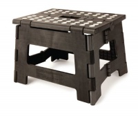 Kikkerland Rhino Easy Fold Step Stool, Short, Black