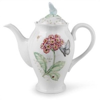 Lenox 6083943 Butterfly Meadow Coffee Pot with Lid, White