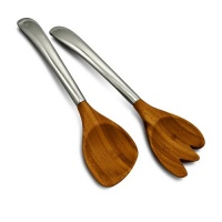 Wilton Armetale Boston Acacia Wood Salad Servers, 13-Inch