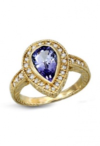 Effy Jewlery 14K Yellow Gold Tanzanite and Diamond Ring, 2.01 TCW Ring size 7