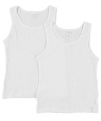 Calvin Klein Boys 2-Pack Ribbed Tank Tops - white, 16 - 18