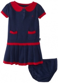 Nautica Baby-Girls Infant Sweater Dress with Peter Pan Collar, Naval Blue, 24 Months