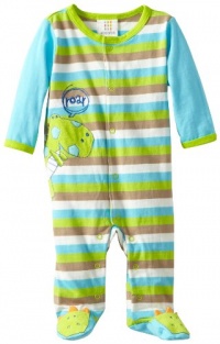 ABSORBA Baby-Boys Newborn Dinosaur Footie, Stripes, 6-9 Months