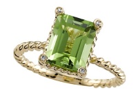 Genuine Peridot Ring by Effy Collection® in 14 kt Yellow Gold Size 8