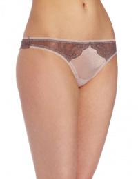 Calvin Klein Women's Naked Glamour Limited Edition Thong, Sparrow, Large