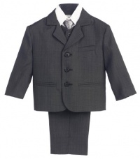 5 Piece Dark Gray Suit with Shirt, Vest, and Tie - Size 2T