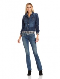 True Religion Women's Jimmy Native Vintage Jacket, Denim, X-Small