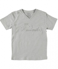 Akademiks Royal Crest V-Neck T-Shirt (Sizes 8 - 20) - heather gray, 10 - 12