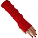 Tight Fitting Red Long Arm Warmers W/Thumb Hole