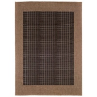 Couristan Recife Checkered Field Indoor/Outdoor Area Rug - Black/Cocoa