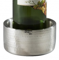 Elegance Hammered 4-1/2-Inch Stainless Steel Wine Coaster