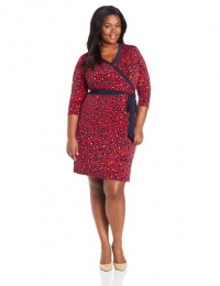 Jones New York Women's Plus-Size Three-Quarter Sleeve Wrap Dress