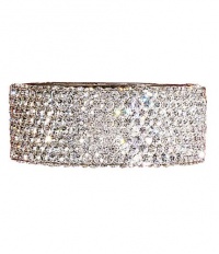 Natasha Crystal Covered Hinge Bracelet in Silver