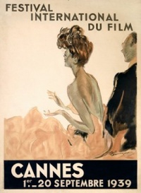 1939 Cannes Film Festival by Artist Jean Gabriel Domergue 9x12 Reclaimed Wood Sign Wall Decor Art