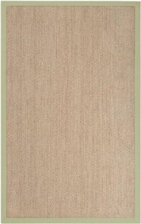 Area Rug 8x10 Rectangle Natural Fiber Beige-Light Green Color - Surya Village Rug from RugPal