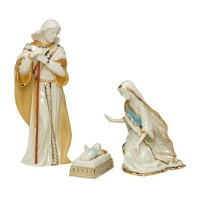 Lenox First Blessing Porcelain 3-Piece Hand-Painted Nativity Set, Holy Family