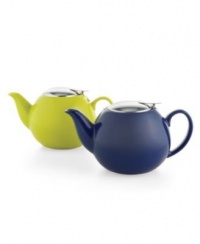 Certified International Solid Blue 17 Oz Teapot with Stainless Steel Infuser - Cobalt Blue