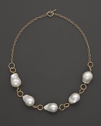 Boldly gleaming baroque freshwater pearls add rich luster to 14K yellow gold. By Nancy B.