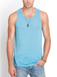 GUESS Gutierrez Jersey Burnout Tank, BAJA BLUE MULTI (SMALL)