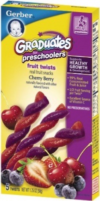 Gerber Fruit Twists Cherry Berry, 5-Count Twists (Pack of 6)